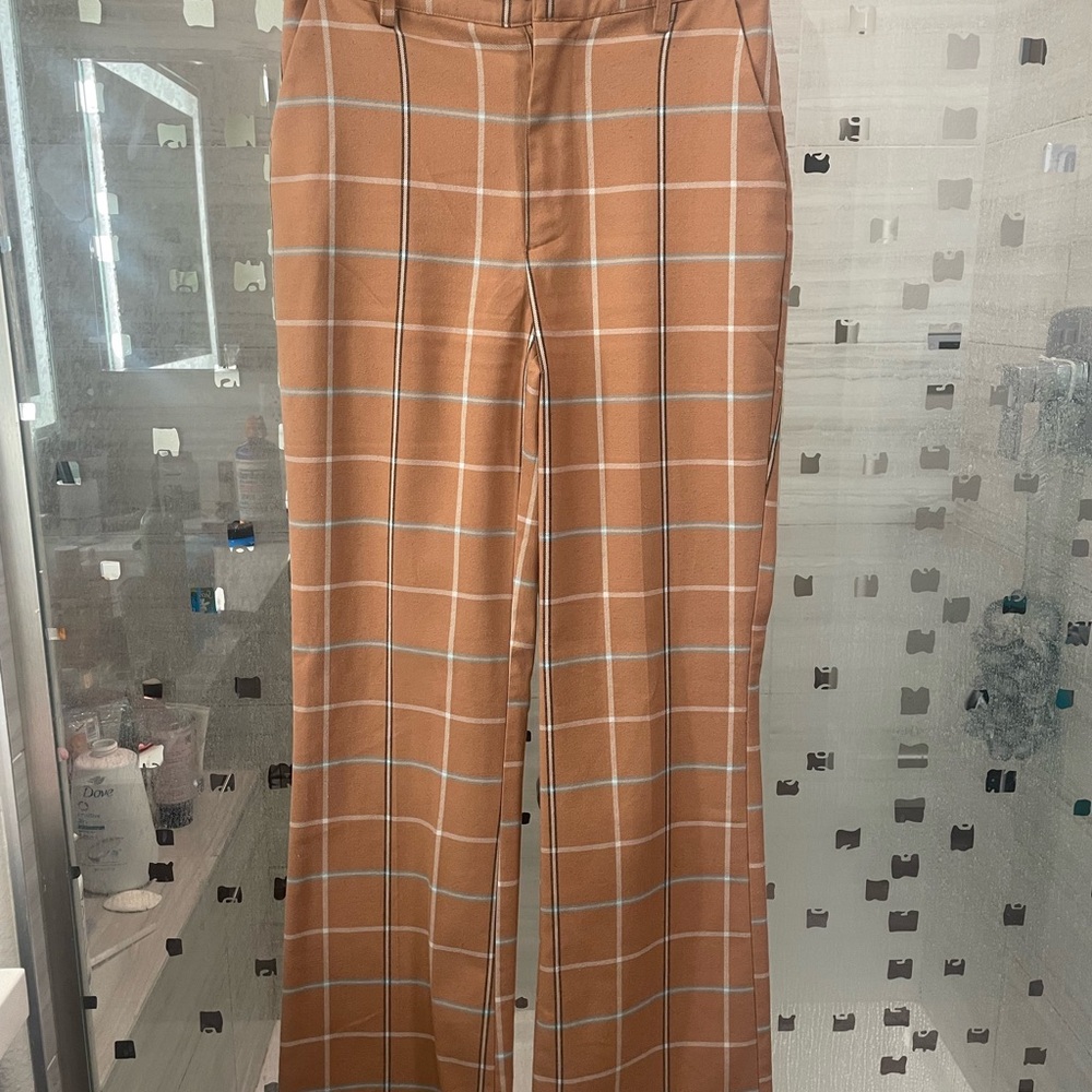 Urban Outfitters Tan Plaid Trousers